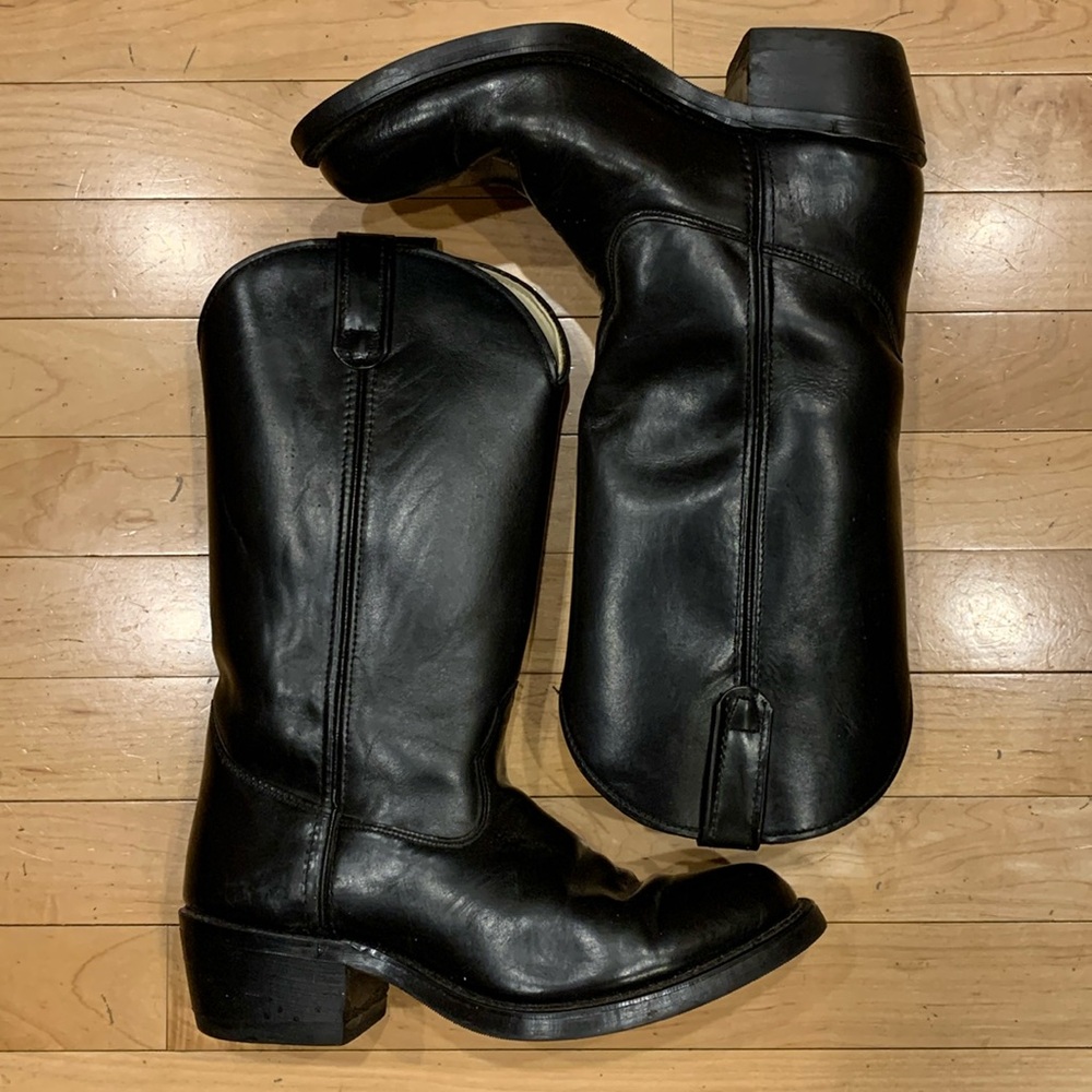 Leather Cowboy Style Boots 7.5 D